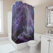 Rideaux De Douche Peinture abstraite violette et rose (En situation)