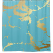 Rideaux De Douche Peinture acrylique en marbre turquoise et or Abstr (Devant)
