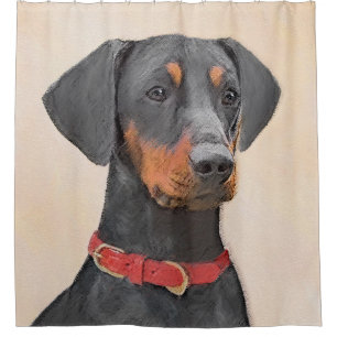 Rideaux De Douche Peinture allemande Pinscher peinture art animal or