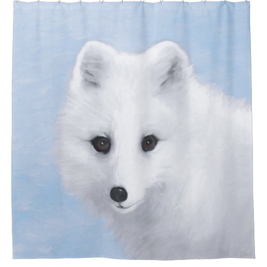 Rideaux De Douche Peinture Arctic Fox - Art original de la faune (Devant)