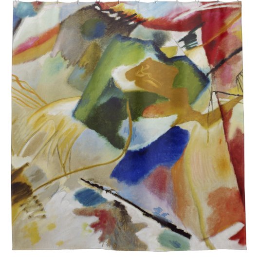 Rideaux De Douche Peinture avec Centre Vert - Wassily Kandinsky (Devant)