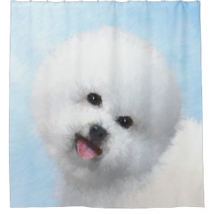 Rideaux De Douche Peinture Bichon Frise - Cute Original Chien Art