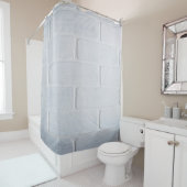 Rideaux De Douche Peinture blanche murale en brique texture (En situation)