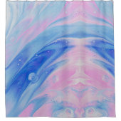 Rideaux De Douche peinture bleue et épingle abstraite (Devant)