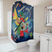 Rideaux De Douche Peinture bleue par Wassily Kandinsky (En situation)