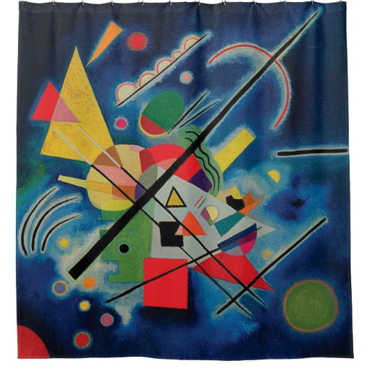 Rideaux De Douche Peinture bleue par Wassily Kandinsky (Devant)