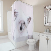 Rideaux De Douche Peinture chinoise en poudre - Art Chien (En situation)