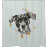 Rideaux De Douche Peinture d'aquarelle de chien de pitbull de (Devant)