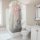 Rideaux De Douche Peinture d'art rose or Abstrait (En situation)