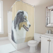 Rideaux De Douche Peinture de berger australien - Art original de ch (En situation)
