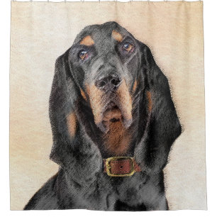 Rideaux De Douche Peinture de Black & Tan Coonhound - Art original d