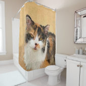 Rideaux De Douche Peinture de chat Calico - Cute Original Cat Art (En situation)