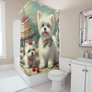 Rideaux De Douche Peinture de chiot maltais mignon