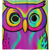 Rideaux De Douche Peinture de chouette rose (Devant)