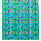 Rideaux De Douche Peinture de courtepointe avec Hydrangea et Blues (Devant)