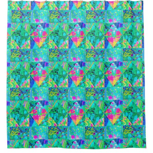 Rideaux De Douche Peinture de courtepointe avec Hydrangea et Blues (Devant)