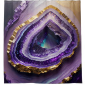 Rideaux De Douche Peinture de géode de gemme violette (Devant)