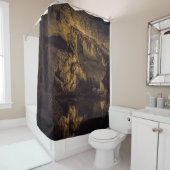 RIDEAUX DE DOUCHE PEINTURE DE GROTTE BROWN ET NOIRE (En situation)