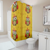 Rideaux De Douche Peinture de hibou (En situation)