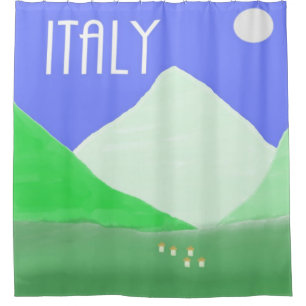 Rideaux De Douche peinture de paysage italie
