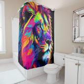Rideaux De Douche Peinture de portrait de Lion (En situation)