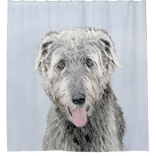 Rideaux De Douche Peinture de Wolfhound irlandais - Joli art origina