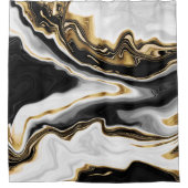 Rideaux De Douche Peinture en marbre doré moderne esthétique (Devant)