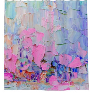 Rideaux De Douche Peinture gaufrée expressive sur toile, créée à l'a