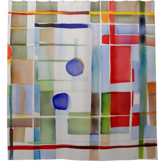 Rideaux De Douche Peinture géométrique Abstraite (Devant)