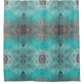 Rideaux De Douche Peinture géométrique Aqua et Grey (Devant)
