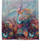 Rideaux De Douche Peinture Imaginaire Fleurs exprimant la nature (Devant)