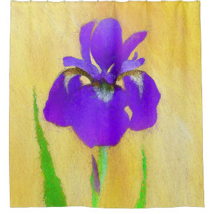 Rideaux De Douche Peinture Iris à pois pourpre - Chien original mign