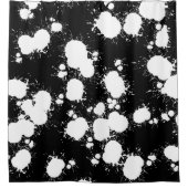 Rideaux De Douche Peinture noire et blanche (Devant)