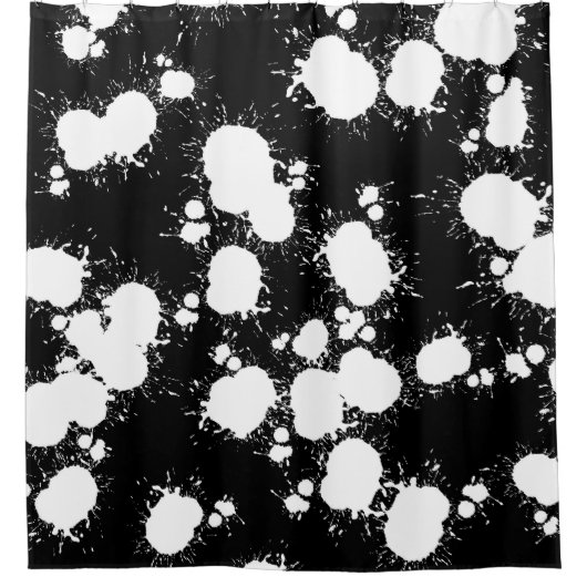 Rideaux De Douche Peinture noire et blanche (Devant)