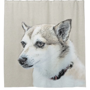 Rideaux De Douche Peinture norvégienne Lundehund - Art original chie