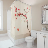 Rideaux De Douche Peinture orientale de style, fleur au printemps 3 (En situation)