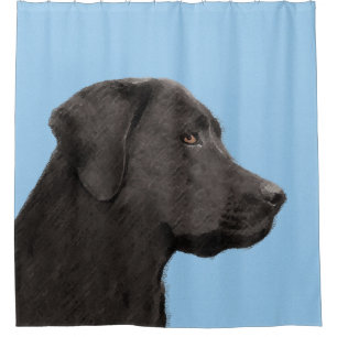 Rideaux De Douche Peinture originale Labrador Retriever noir Art de 