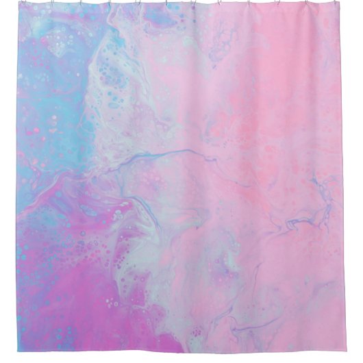 RIDEAUX DE DOUCHE PEINTURE PASTEL ET BLEU (Devant)