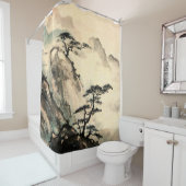Rideaux De Douche peinture paysage chinois.chinois, peinture, japona (En situation)