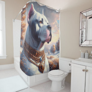 Rideaux De Douche Peinture rétro Dogo Argentino