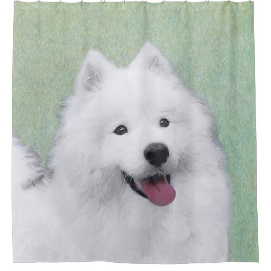 Rideaux De Douche Peinture Samoyed - Cute Original Chien Art (Devant)