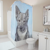 Rideaux De Douche Peinture Suédoise Vallhund - Cute Original Chien A (En situation)