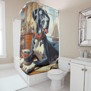 Rideaux De Douche Peinture vintage à grande couche