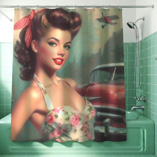 Rideaux De Douche Peinture vintage mignonne