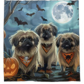 Rideaux De Douche Pékingese Halloween Éffrayant (Devant)