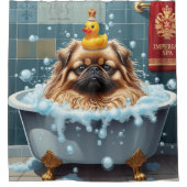 Rideaux De Douche Pekingese Sloppy Sleepy mignonne drôle (Devant)