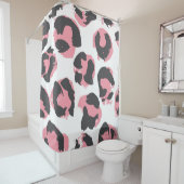 Rideaux De Douche Pelure de léopard : Texture rose noire (En situation)