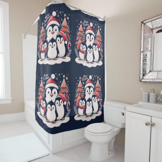 Rideaux De Douche Penguin de Noël par Rp (En situation)