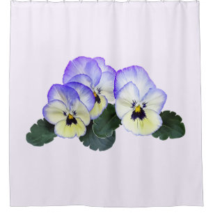 Rideaux De Douche Pensées violettes et crème