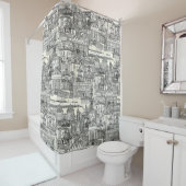 Rideaux De Douche Penzance toile perle noire (En situation)